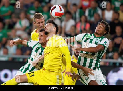 BUDAPEST, HUNGARY - JULY 13: Samy Mmaee of Ferencvarosi TC controls the  ball during the UEFA Champions League 2022/23 First Qualifying Round Second  Leg match between Ferencvarosi TC and FC Tobol at