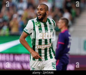 BUDAPEST, HUNGARY - JULY 13: Adama Traore of Ferencvarosi TC scores during  the UEFA Champions League 2022/23 First Qualifying Round Second Leg match  between Ferencvarosi TC and FC Tobol at Ferencvaros Stadium