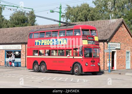 A visit to Sandtoft trolleybus museum Stock Photo
