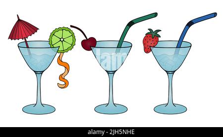 Cherry smoothie. Organic berry cocktail in glass with straws. Healthy  energy drink vector illustration. Template for the menu.Healthy food Stock  Vector Image & Art - Alamy