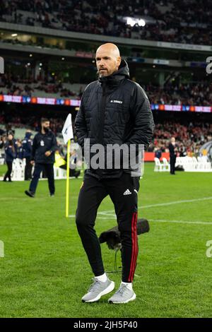 July 15, 2022: MELBOURNE, AUSTRALIA - JULY 15: Erik ten Hag as Melbourne Victory play Manchester United in a pre-season friendly football match at the MCG on 15th July 2022 (Credit Image: © Chris Putnam/ZUMA Press Wire) Credit: ZUMA Press, Inc./Alamy Live News Stock Photo