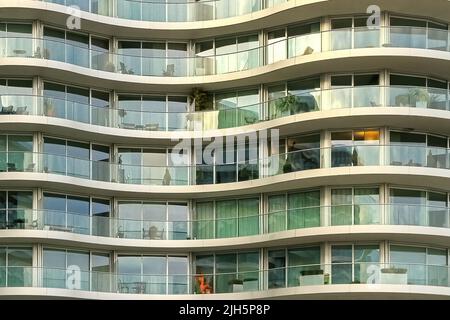 An image showing building symmetry along Riverside Walk, Vauxhall, London Stock Photo