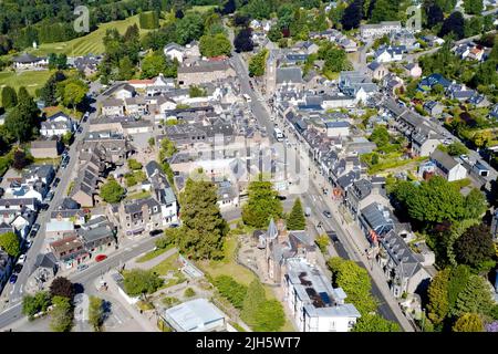 Aerial view of Banchory village in Aberdeenshire Stock Photo