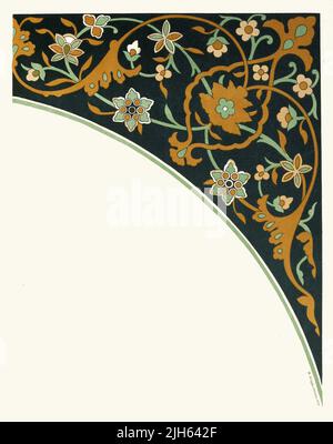 Ornamental Tile from The Afghan Boundary Commission, 1884, Plate #16 Stock Photo