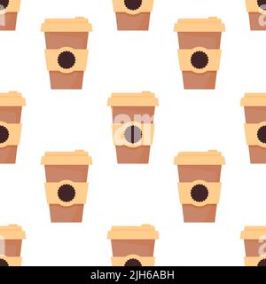 Coffee to go cup seamless pattern Stock Vector