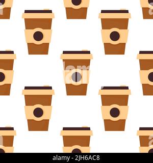 Coffee to go cup seamless pattern Stock Vector