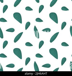 Cartoon leaves seamless pattern on white Stock Vector