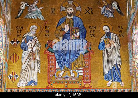 Cappella Palatina, close-up, Palazzo dei Normannni also Palazzo Reale, Palermo, Sicily, Italy Stock Photo