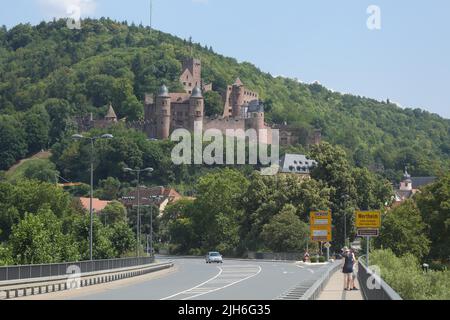 View of castle complex in Wertheim, Main, Baden-Wuerttemberg, Germany Stock Photo