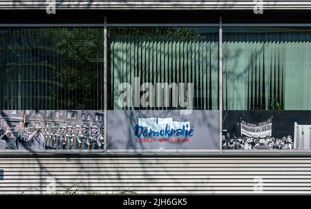 Window front, Federal Archives for the Stasi Files, Karl-Liebknecht-Strasse, Berlin-Mitte, Germany Stock Photo