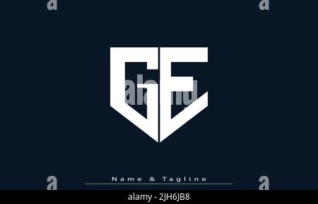 Alphabet letters Initials Monogram logo GE , EG Stock Vector