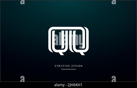 QQ or Q Alphabet Letters Abstract icon Logo Stock Vector
