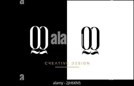 QQ or Q Alphabet Letters Abstract icon Logo Stock Vector