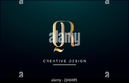 QR, RQ, R or Q Alphabet Letters Logo Icon Monogram Stock Vector