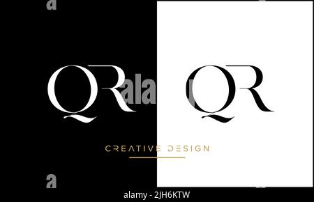 QR, RQ, R or Q Alphabet Letters Logo Icon Monogram Stock Vector