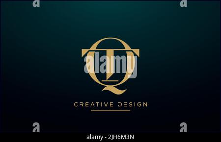QT, TQ, T or Q Alphabet Letters Abstract Icon Logo Stock Vector
