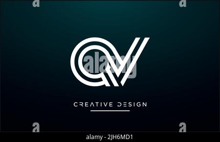 QV, VQ, V or Q Alphabet Letters Logo Icon Design Stock Vector
