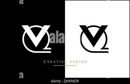 QV, VQ, V or Q Alphabet Letters Logo Icon Design Stock Vector