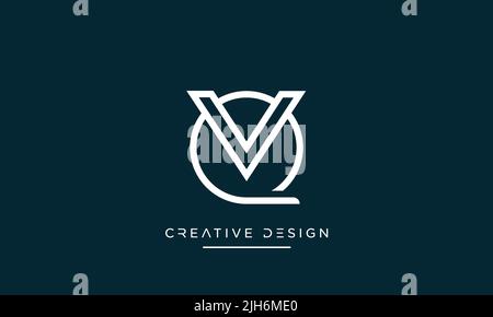QV, VQ, V or Q Alphabet Letters Logo Icon Design Stock Vector