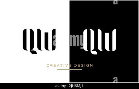 QW or WQ Abstract Icon Logo Design Vector Stock Vector