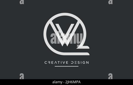 QW or WQ Abstract Icon Logo Design Vector Stock Vector