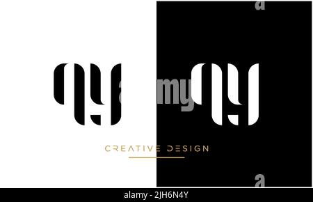 Alphabet Letters QY or YQ Abstract icon logo Vector Stock Vector