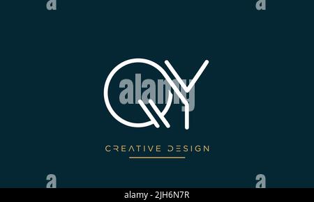 Alphabet Letters QY or YQ Abstract icon logo Vector Stock Vector