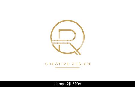 QR, RQ, R or Q Alphabet Letters Logo Icon Monogram Stock Vector
