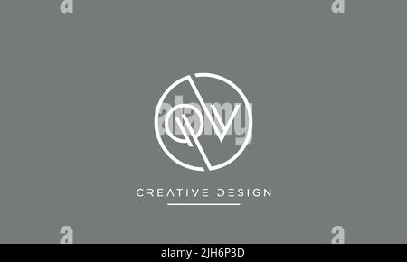 QV, VQ, V or Q Alphabet Letters Logo Icon Design Stock Vector