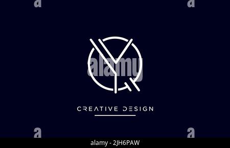 Alphabet Letters QY or YQ Abstract icon logo Vector Stock Vector