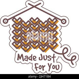 Made just for you, knitted clothes or apparel Stock Vector