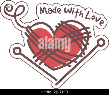 Handmade knitted product, made with love logo Stock Vector