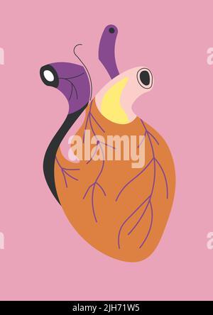 Human heart realistic anatomic part of body vector Stock Vector