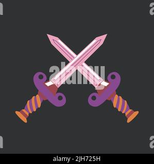 Magic cards, crossed swords, fight battle vector Stock Vector