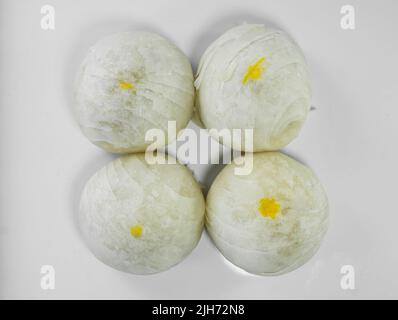 Traditional Chinese pastry, mooncake with salted egg yolk Stock Photo