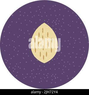Plum fruit cut in half, ripe fruits and berries Stock Vector