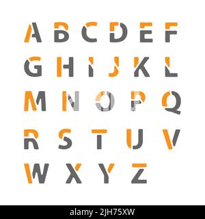 Creative alphabet. a set of alphabet letters for application, education, scrapbooking and creative design. Flat style Stock Vector
