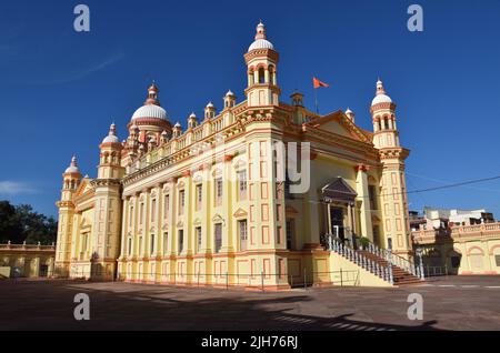 Baldevji Temple, Panna built around 1877 by Narendra Rudra Pratap Singh Bundela. It looks like a Roman Cathedral from the outside and Hindu temple fro Stock Photo