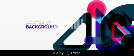 Geometric primitives. Lines, circles abstract background Stock Vector