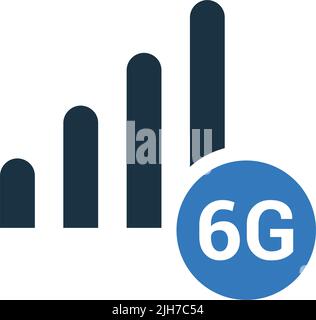 6g cellular, mobile, network, wireless icon - Use for commercial purposes, print media, web or any type of design projects. Vector EPS file. Stock Vector