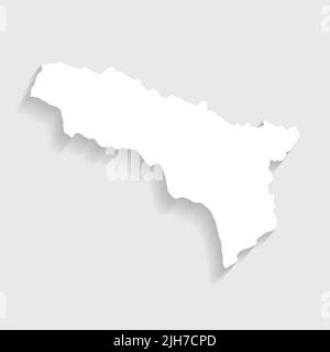 Simple white Abhazya map on gray background, vector, illustration, eps 10 file Stock Vector