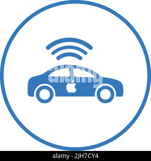 Automobile, car, electric, vehicle icon - Simple editable vector EPS file. Stock Vector