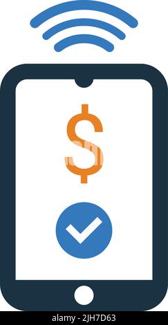 Pay, mobile, online, payment icon - Simple editable vector EPS file. Stock Vector