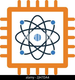 Atomic, physics, quantum icon - Simple editable vector EPS file. Stock Vector