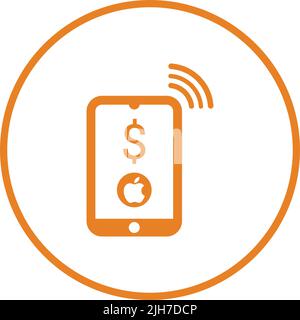 Apple, mobile, pay, payments icon - Simple editable vector EPS file. Stock Vector