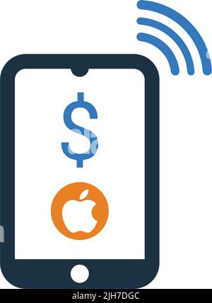 Apple, mobile, pay, payments icon - Simple editable vector EPS file. Stock Vector