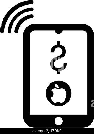 Apple, mobile, pay, payments icon - Simple editable vector EPS file. Stock Vector