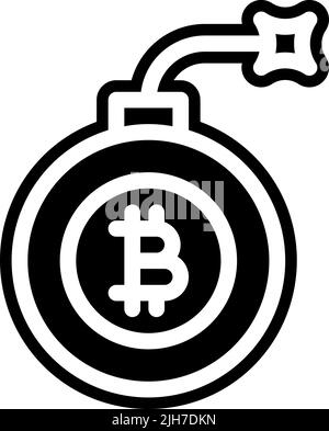 Bitcoin bomb icon Stock Vector