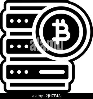 Bitcoin server icon Stock Vector