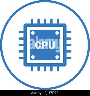 Chip, computer, cpu, processor icon is isolated on white background. Use for graphic and web design or commercial purposes. Vector EPS file. Stock Vector